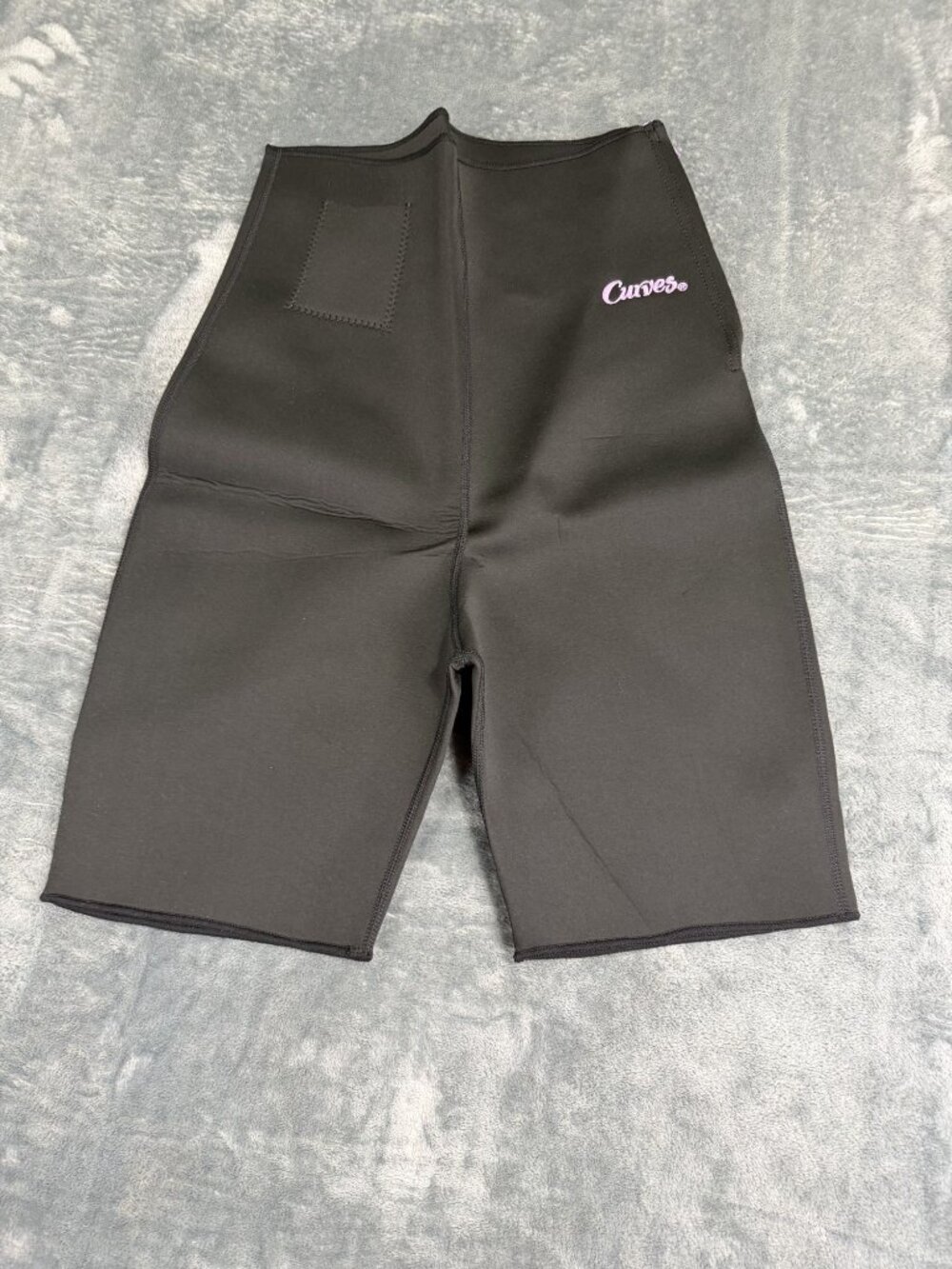 Curves Womens Black Neoprene Shorts Large